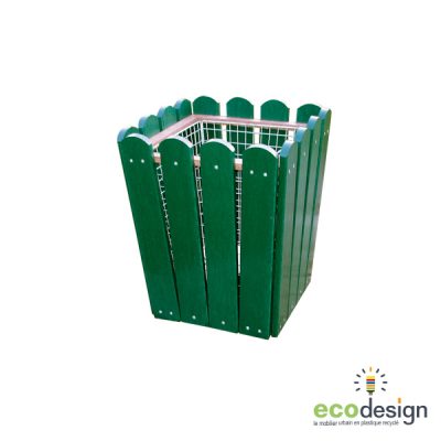 Poubelle carrée plastique recyclé