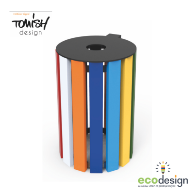 Nouvelle Gamme de mobilier urbain Tomish - corbeille en plastique recyclé