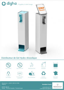 Distributeur de gel hydro alcoolique
